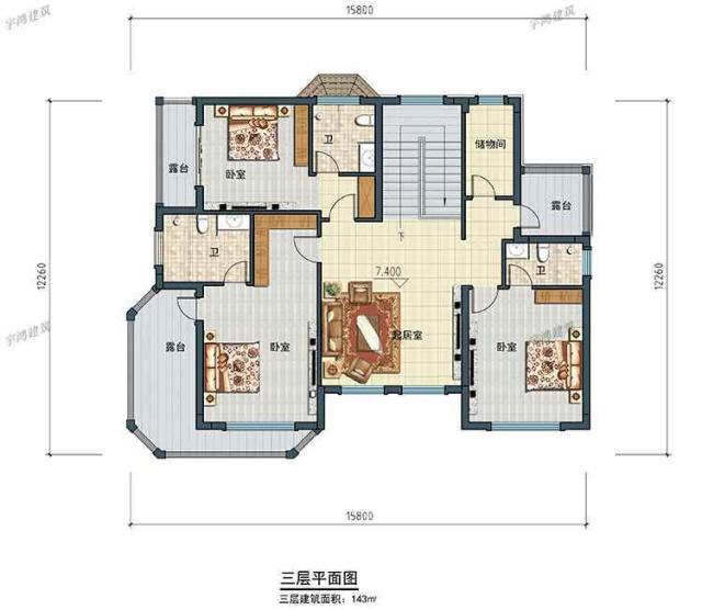 农村建房还是要经济实用、布局合理，大方简约的别墅造型，工整规划的结构形式，在农村建房的中设计中相当地受欢迎