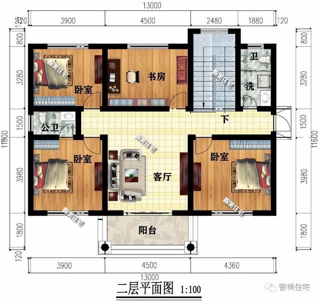 简单的第一层和一个美丽的第二层。