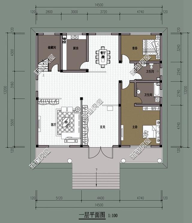 带阳台的农村建筑设计图