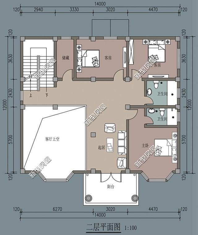 带阳台的农村建筑设计图